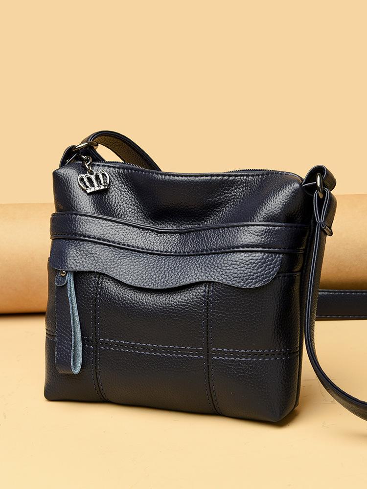 

Женская сумка Новая женская сумка через плечо Сумка через плечо Сумка для мамы Мягкая кожа темно-синий