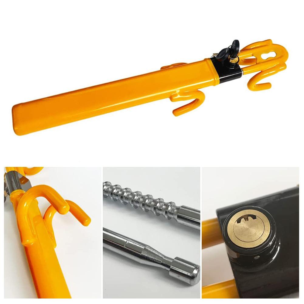 Car Wheel Lock Retractable Double Hooks Universal Wheel Lock Fit for Cars Trucks Vans and SUVs