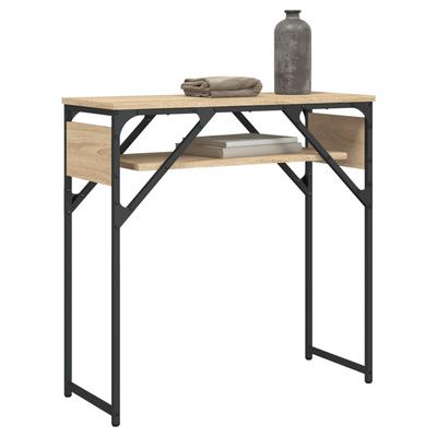 Console Table with Shelf Sonoma Oak Finish 75 X 30 X 75 Cm Engineered Wood