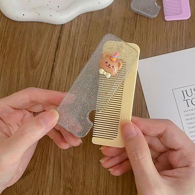 Cartoon Hair Comb Brush Foldable Massage Hair Comb Anti Static Hairdressing Styling Tool Women Portable Travel Women Gifts