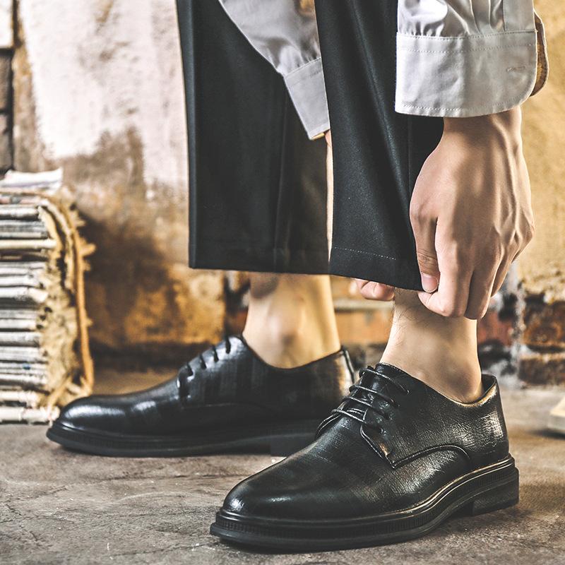 Breathable Business Dress Leather Shoes Men'S British Casual Fashion Heightening Wedding Tide Shoes M23-J