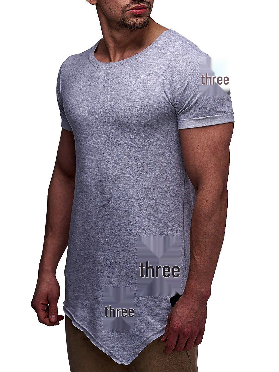 

Men s Unisex Loose Fit Solid T-Shirt with Irregular Hem and Ripped Detailing. 2XL светло-серый