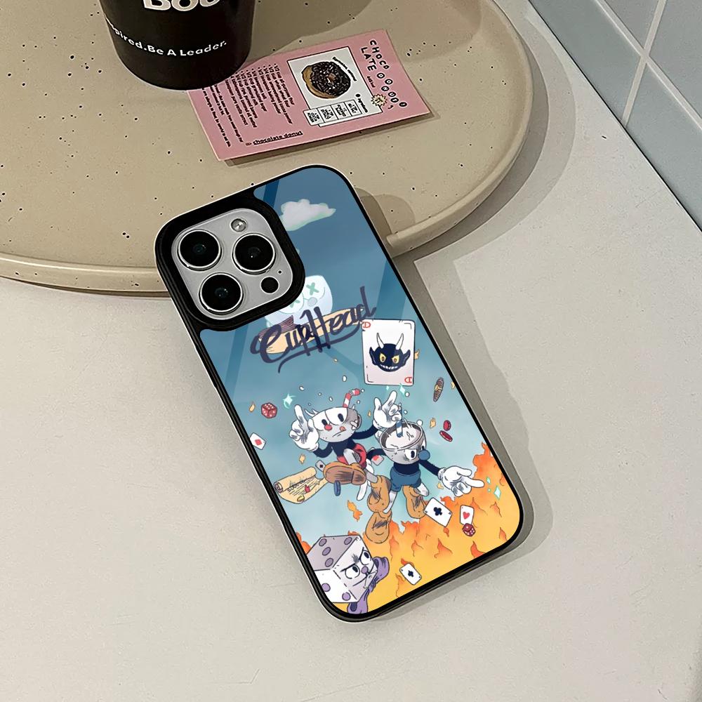 Cute Game Cuphead Phone Case for Iphone 17 16 15 14 Air 13 12 11 Pro Max Mini Plus Fundas Shell PC+TPU Cover