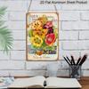 2D Flat Vintage Floral Aluminum Wall Art Sign - 7.87*11.8 Inch Rustic Metal Plaque with Intricate Flower Design, No Electricity Needed, Perfect for