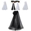 Gothic Witch Cloak With Mesh Hood For Halloween Costume Party And Role Play