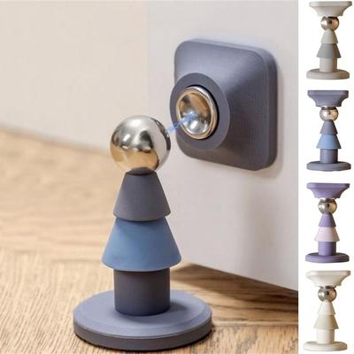 Self Adhesive Magnetic Door Stopper Free Punch Door Wall Buffer Creative Door Stop Bumper Bathroom