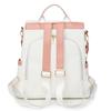 Color Block Women's Backpack Large Capacity Travel Bag PU Shoulder Bag
