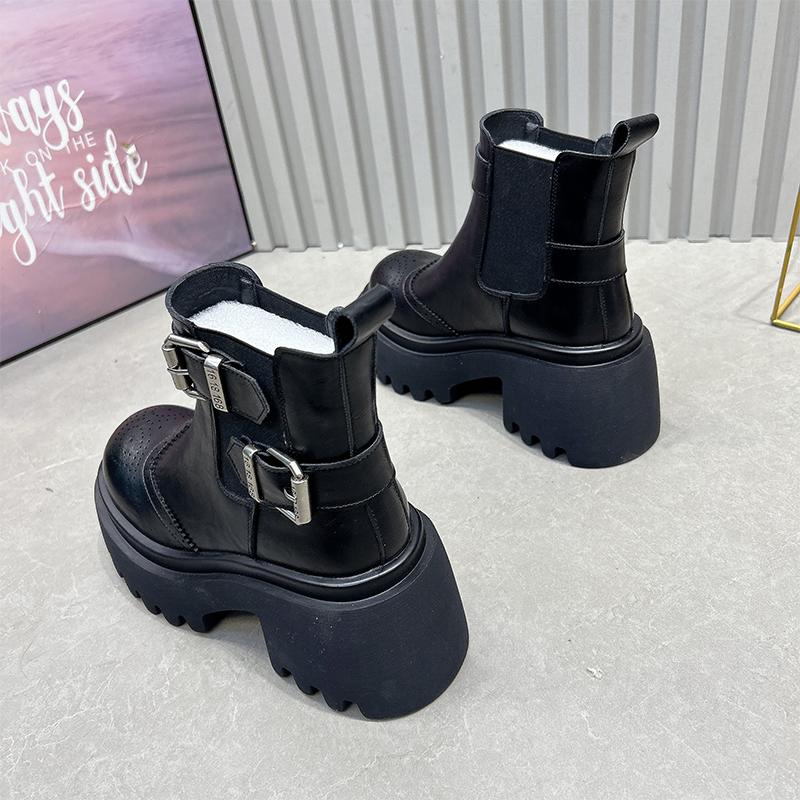 Platform Women Ankle Flats Fashion Winter Sport Designer New Chelsea Boots Casual Leather Mujer De Botas