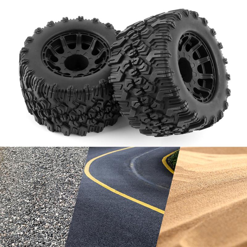 12mm Hex RC Wheels and Tires 2.8" Preglued Upgrades Wheels and Tires for 1/10 RC Truck Car Slash 4x4 2WD Rustler, Stampede