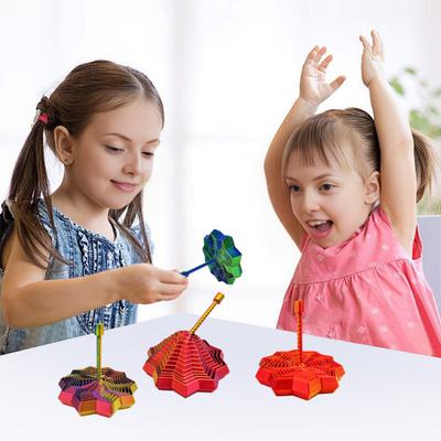 3D Printed Fractal Fidget Star Stress Anxiety Relief Expanded Star Sensory Toy with Handle Whirling Spiral Expandable Star Decompression Toy