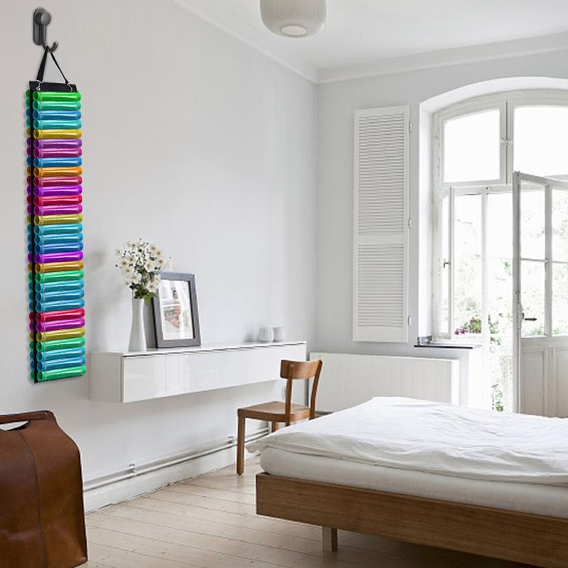Vinyl Storage Organizer with 2 Hooks 60 Compartments Vinyl Roll Storage Rack Wall Mount Over The Door Vinyl Storage