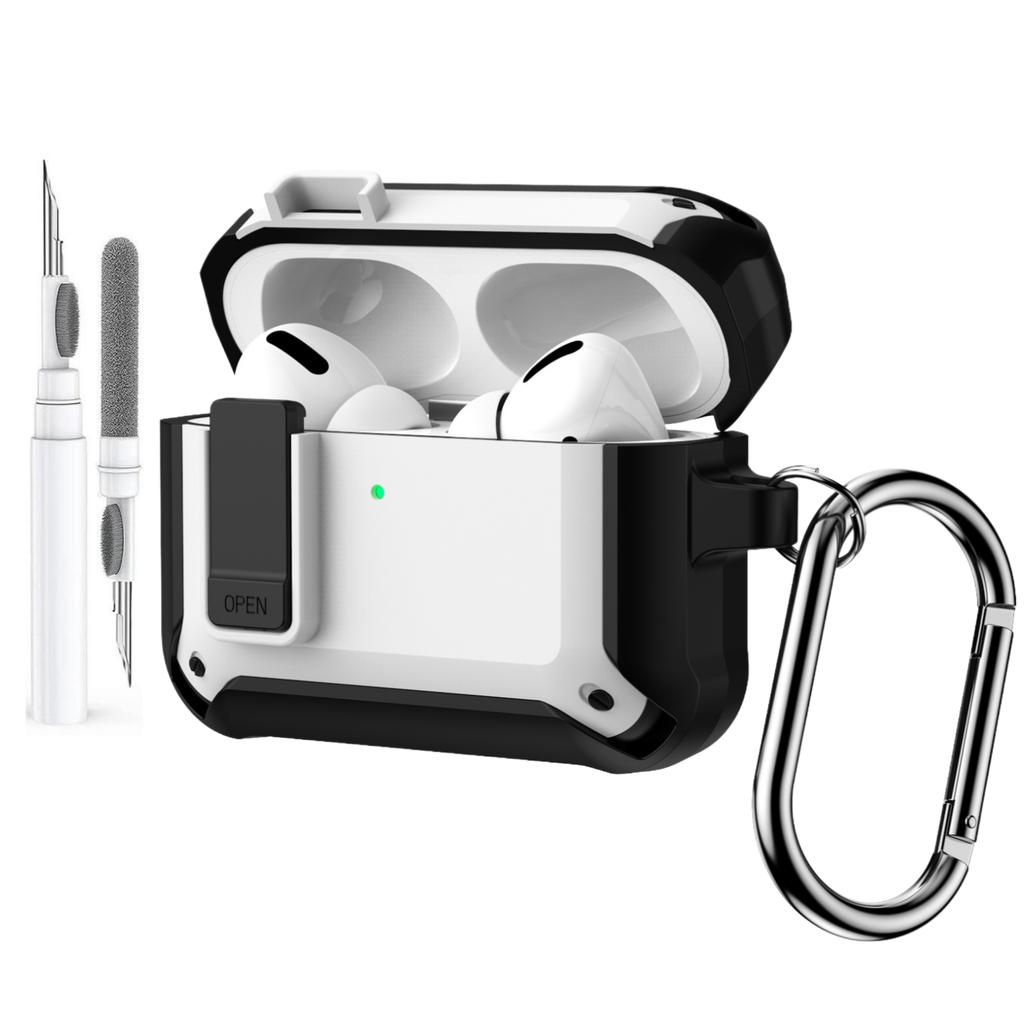 Secure Lock Case For AirPods Pro 3 with Keychain Cleaning Pen Kit New Armor Shockproof Rugged Protective Case For AirPods Pro 3