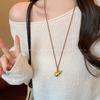 New Chinese Ancient Sand Gold Gourd Pendant Necklace Female Fulu Light Luxury Niche Handmade Braided Rope Sweater Chain