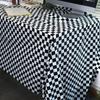 Black and White Table Cover Plastic Table Decorative Cloth  Birthday Party