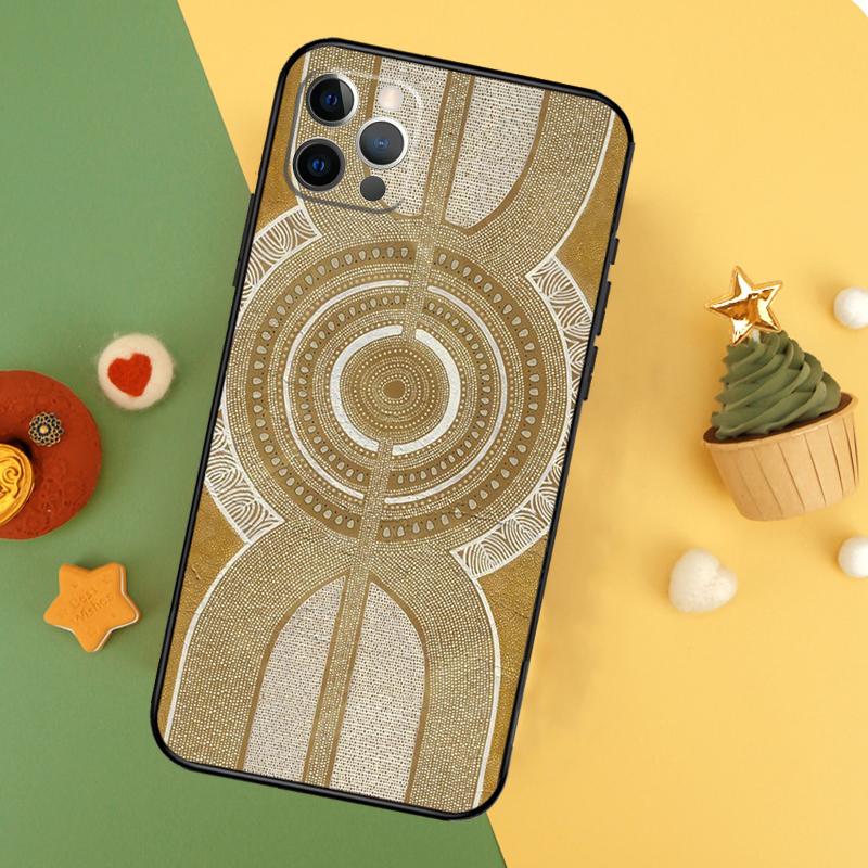 Aboriginal Art Print Funda For iPhone 11 12 13 14 16 15 Pro Max Mini XS Max X XR SE2 7 8 14 16 15 Plus Phone Case