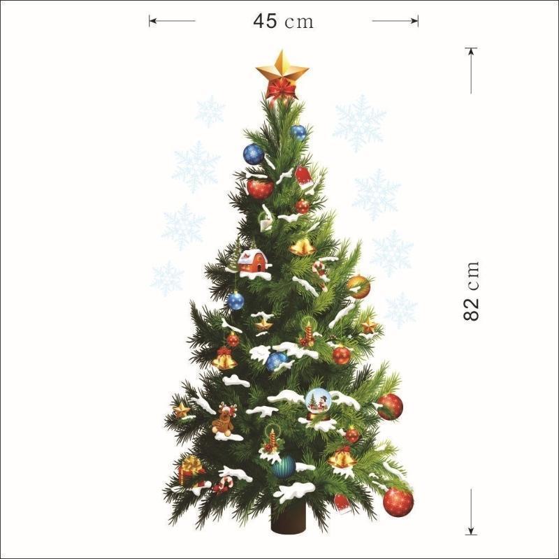 Christmas Tree Wall Stickers Christmas New Year Green Christmas Tree Snowflake Wall Stickers Home Christmas Decor Wall Stickers