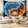 Tapeçaria de Parede de Futebol do Everton, Penduricalho de Parede em Tecido Macio, Fundo Decorativo Para Quarto Arte de Parede para Casa