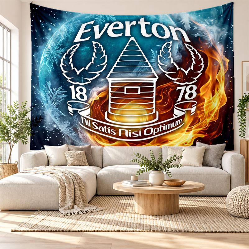 Tapeçaria de Parede de Futebol do Everton, Penduricalho de Parede em Tecido Macio, Fundo Decorativo Para Quarto Arte de Parede para Casa