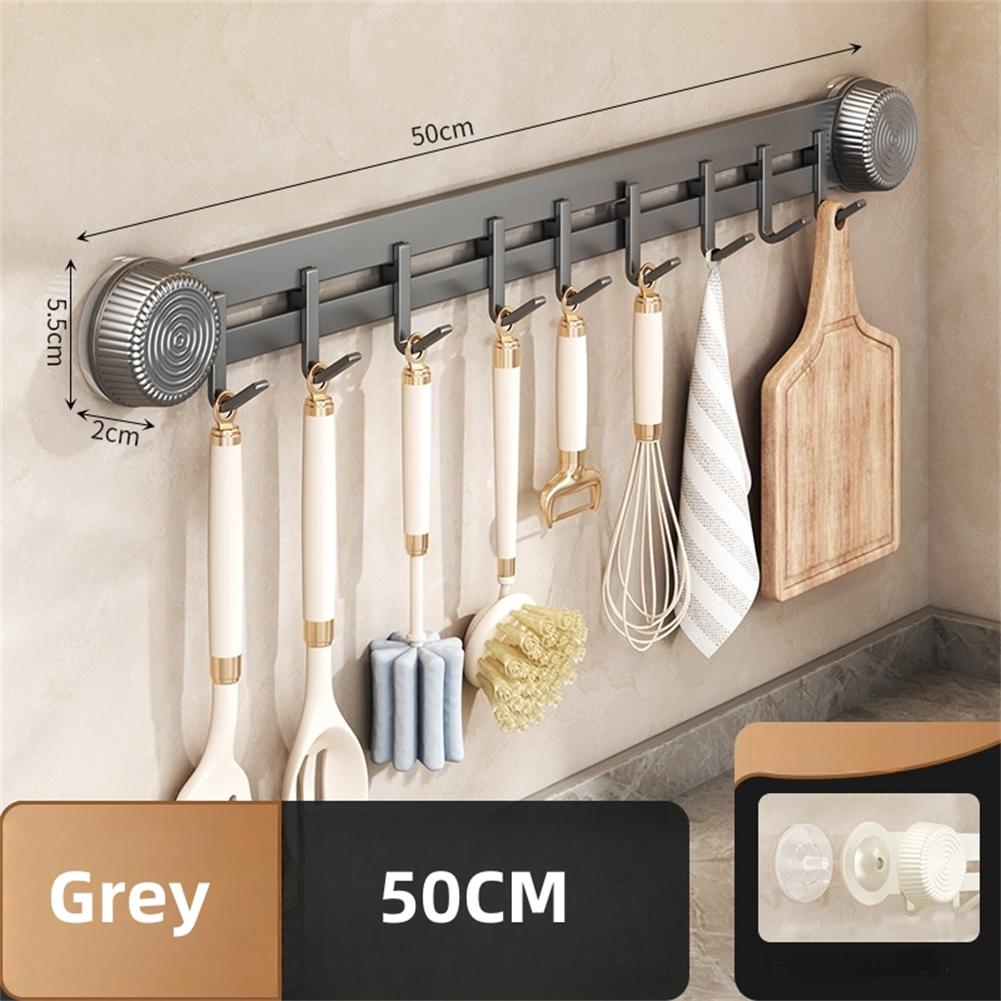 

Настенные крючки на присосках для хранения на кухне, легко регулируются и перемещаются Grey 50cm