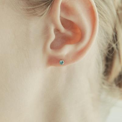 LUNNE 14k Crystal Cubic Basic Piercing (14k Gold) #B12