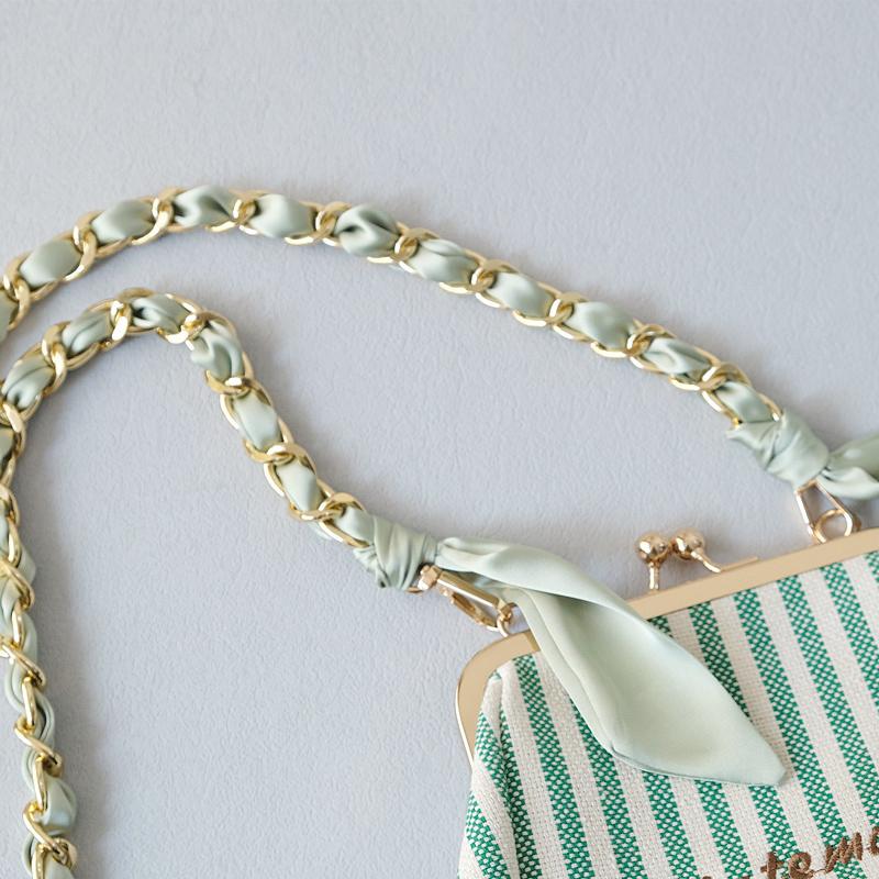 New Fashion Spring Woman Handbag Accessory Chains Detachable Long Cross Body Solid Cute Silk Strap Women Luxury Chain Bag Handles