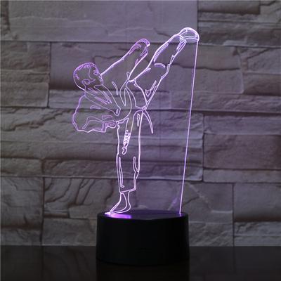 Sports Souvenir Table Lamp USB Taekwondo Bedroom Lighting Decoration Children's Gift Color Small Night Light Creative 3D LED Lig