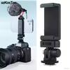 Camera Hot Shoe Phone Holder Monitor Flexible Tripod Adapter W/ Cold Shoe Mount for iPhone Samsung Canon Nikon Sony DSLR Camera