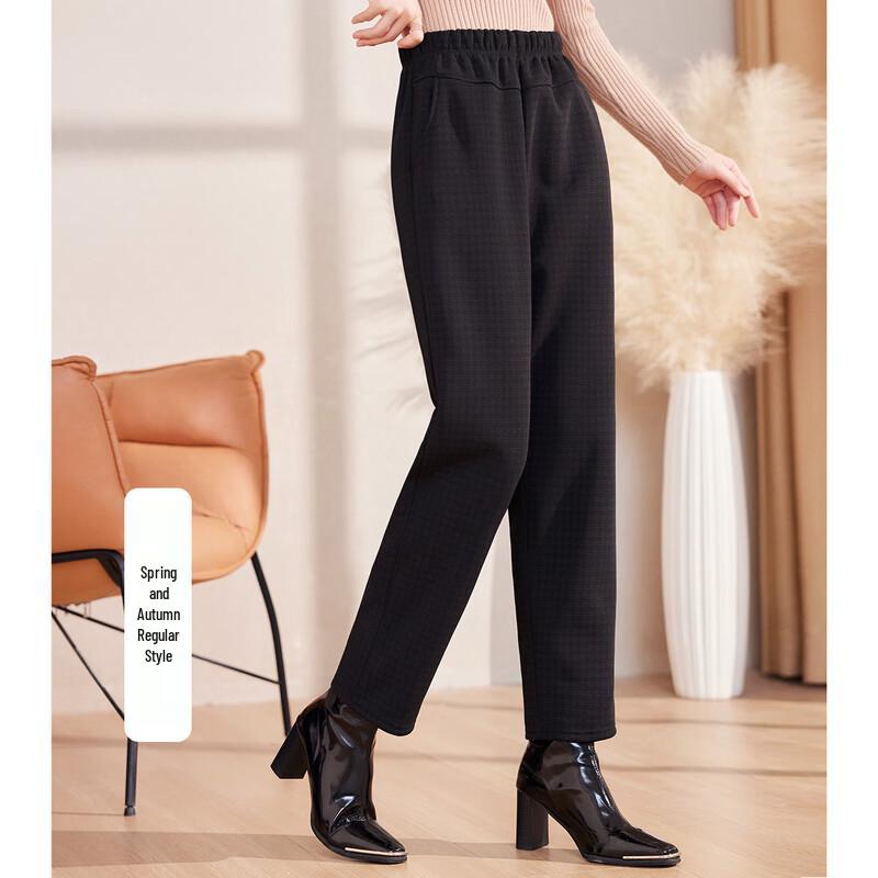 

Paster Elastic Waist Plaid Tapered Casual Pants for Middle-Aged Women 3XL