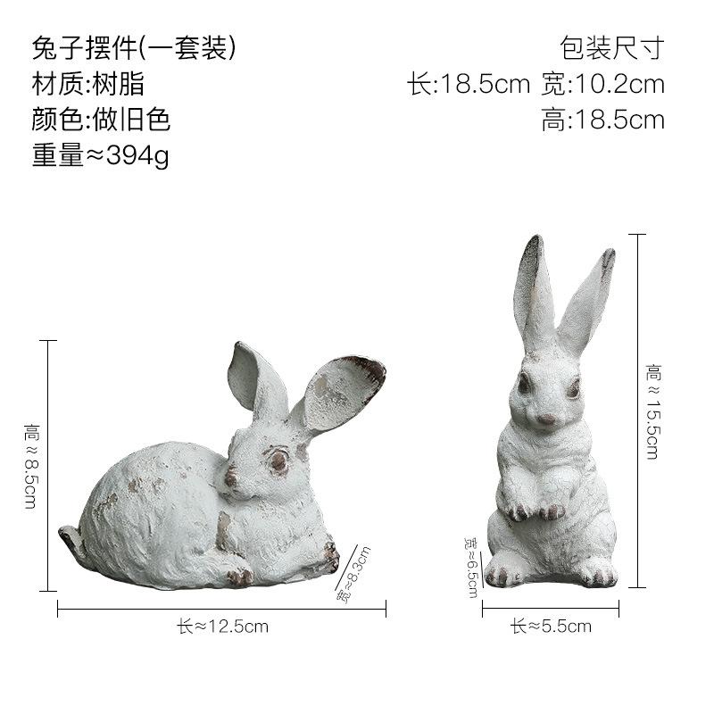 American-style resin Easter bunny realistic animal sculpture decoration, suitable for garden and lawn landscaping.