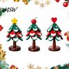 Folding Wooden Potholder Christmas Tree Trivets, Durable Pine Wood Potholders with Storage Stand, Rustic Dining Table Pad Heat Resistant Foldable
