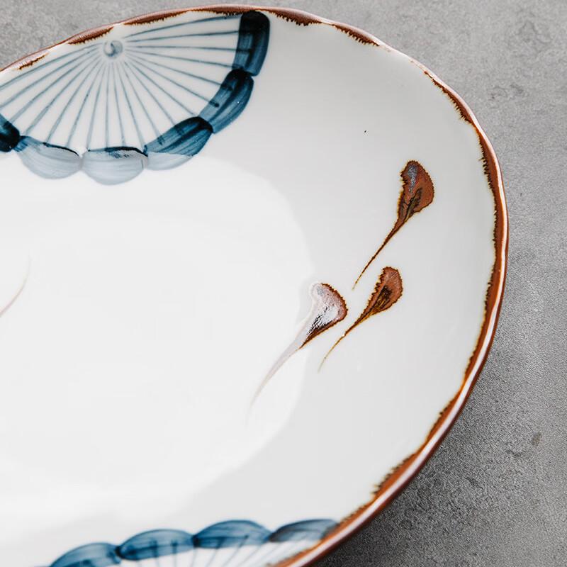 Dunzhu Retro Oval Ceramic Dinner Plate