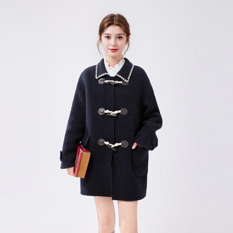 Women's College Style Wool Blend Toggle Coat