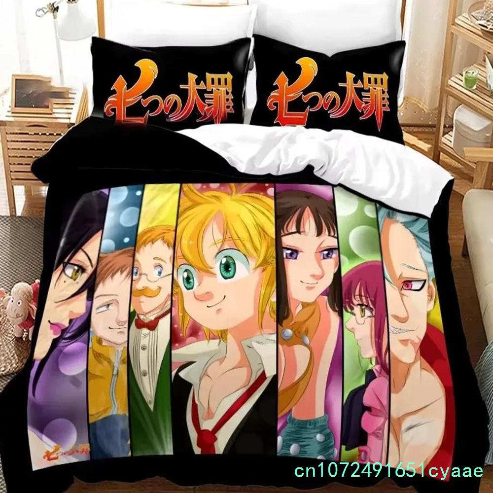 Seven Deadly Sins Anime Meliodas Bedding Set 3D Printed Suitable For Bedroom Duvet Cover Set With Pillowcases Kids Home Textile