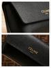 Celine Estojo de Couro Preto para Óculos de Sol, Bolsa Protetora para Óculos de Sol