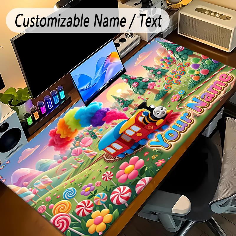 Large Mouse PadThomas & Friends Custom Name Text Personalized Desk Mat Non Slip Gaming Pad