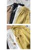 Women's Yellow Ruffled Wide-Leg Summer Shorts with Elastic Drawstring Waist