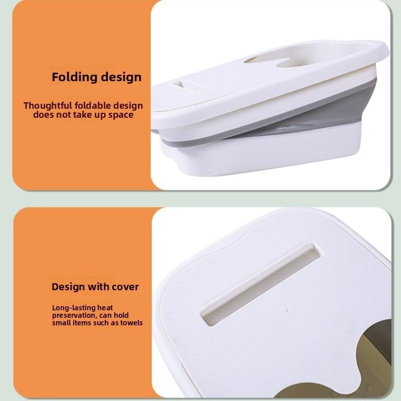 Foldable Foot Bath Tub–Portable, Covered Basin With Ergonomic Design, Silicone Thickening Suitable For Travel And Home Use