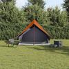 Family Tent with Roof in Grey and Orange 220 x 220 x 184 cm