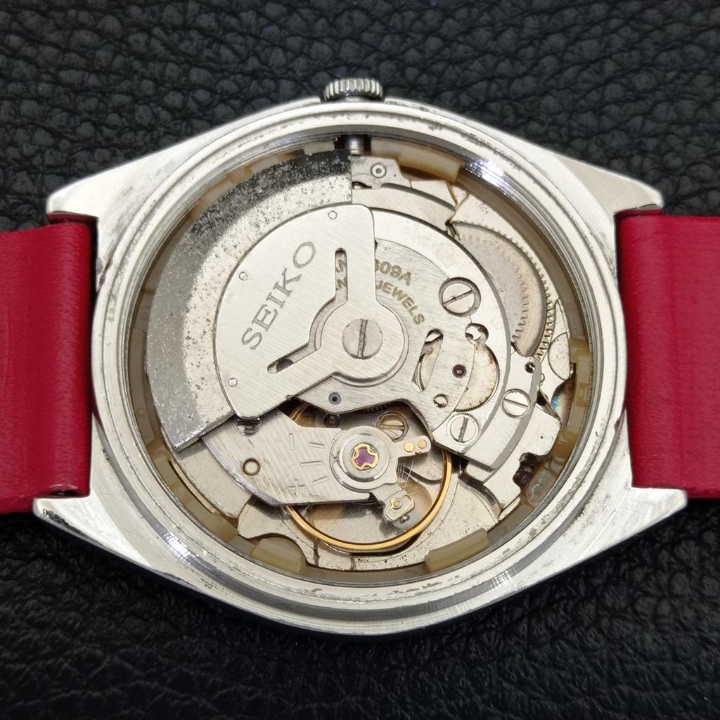 Seiko 5 AUTOMATIC 6309A JAPAN MENS VINTAGE ARABIC RED COLOR DIAL WATCH A701587-5 R206b-a701587