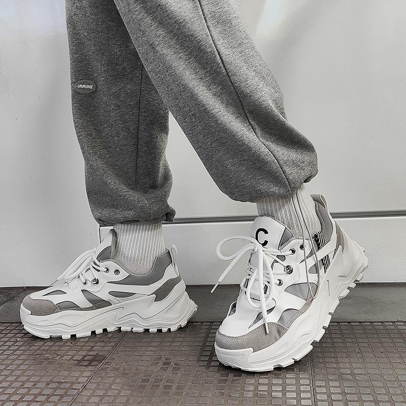 All-match Increase Thick Bottom Casual Comfortable Sports Men's Shoes 2024 New Fashion Anti-slip Running Sneakers Spring Summer