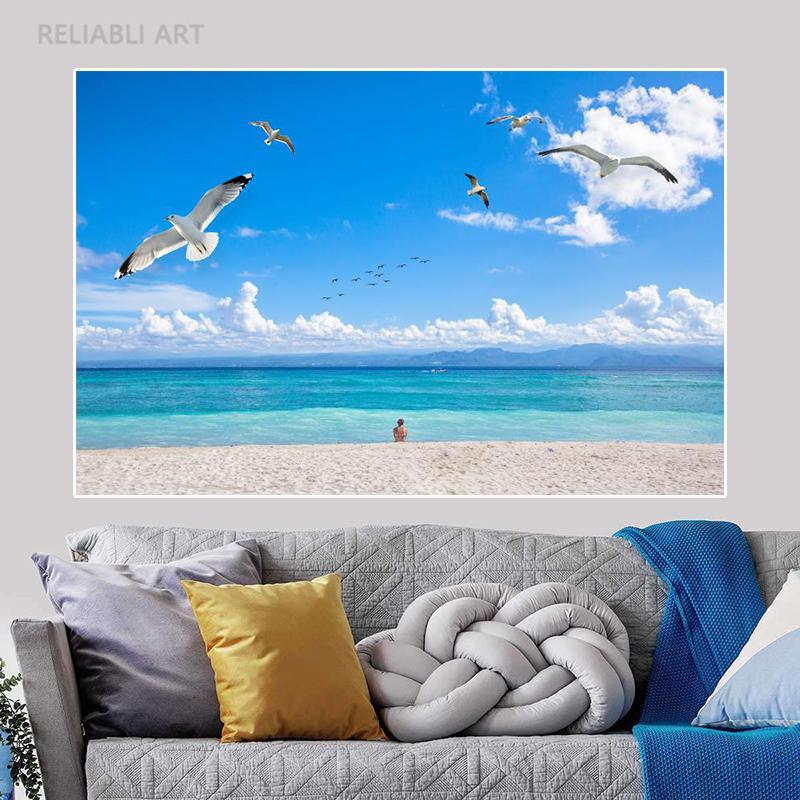 Runa art Tableau Décoration Murale Plage Palmiers 200x100 cm - 5
