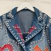 Thai Street Hand-painted Beaded Loose Fitting Short Denim Jacket Women