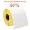 Waterproof Thermal Self-Adhesive Label Paper, Yellow 4x4 Inches (100x100mm)