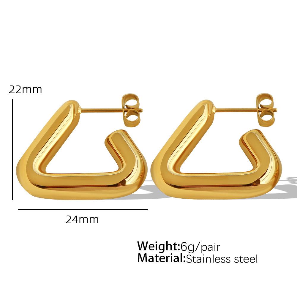 European and American design croissant hammer triangle earrings 18k design commuter earrings
