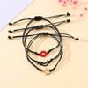 2025  Friendship Card Bracelet Able And Personalized Alloy Oil Drop Sun Moon Star Wax Rope Woven Bracelet 3-Piece Set