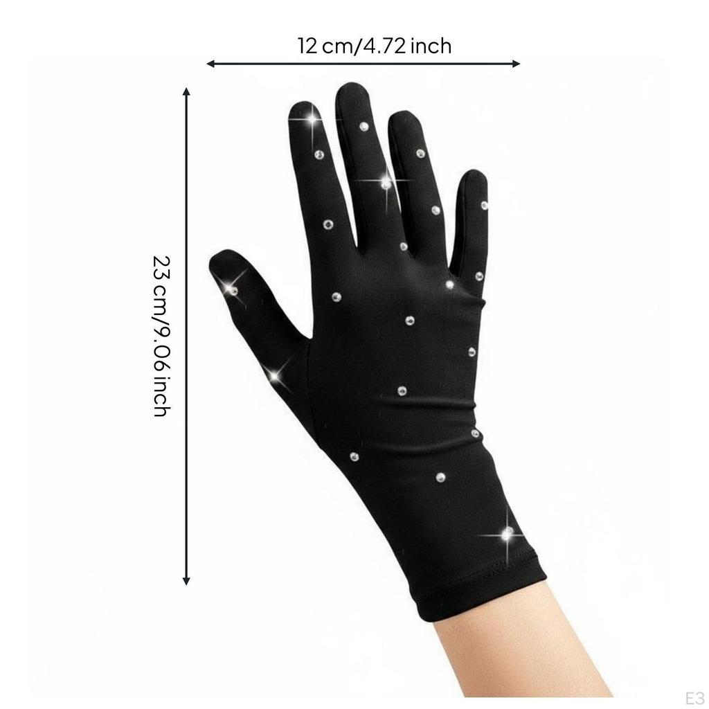 Thermal Figure Skating Gloves Comfortable Rhinestone Elegant Performance Gear for