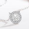 Ladies Fashion Jewelry High Quality White Pink Crystal Zircon Flower Leaf Pendant Four-leaf Clover Necklace Jewelry