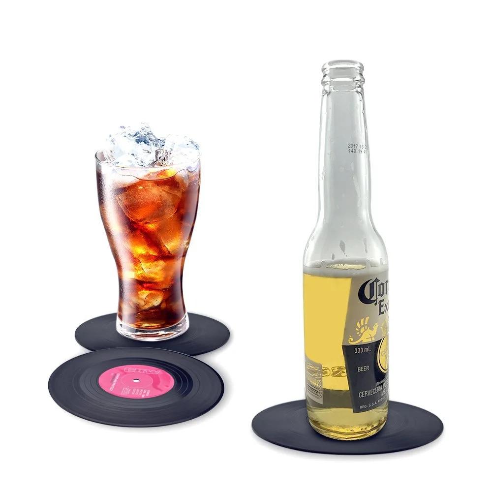 Set di 12 Sottobicchieri per Tazze Vintage Colorati Retro Dischi in Vinile Sottobicchieri per Bevande Set Sottobicchieri Disco in Vinile Decorazione Tavolino da Caffè