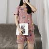 Sweet and Cute Milk Silk Pajamas Women's Summer Thin Short-sleeved Shorts Casual Girl Raw Loungewear