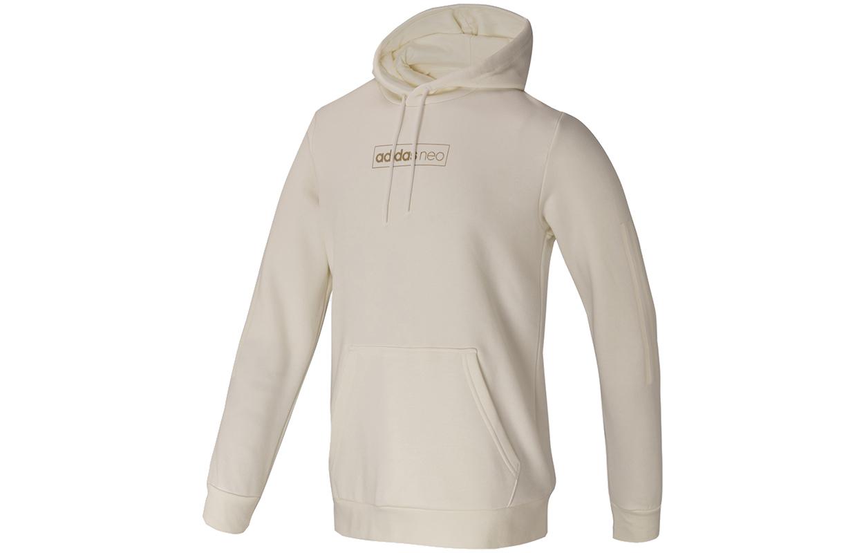 Adidas Neo M Fav Dec Hdy Logo Printed Sport Fleece Hoodie Sweatshirt Men s Jade White GV3528 L